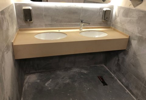 Lavabo tezgahları (Endüstriyel tip)